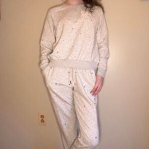 Old Navy Heather Gray Star Sweatshirt & Joggers Set